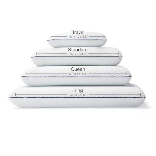 WEEKENDER Gel Memory Foam Pillow - Standard Size - 2-Pack - Medium Firm Feel - Neck & Shoulder Support - For Back & Side Sleepers - Home, Hotel, & Hospital Essentials - size: Standard, style: 2 Pack