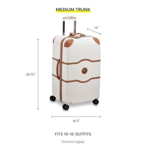 DELSEY PARIS Chatelet Air 2.0 Checked Luggage Trunk 26 Inch, Hardside Polycarbonate Suitcase, Dual-Density Spinner Wheels, TSA Lock, Blush Pink - color: Blush Pink, size: Checked-26 Inch Trunk