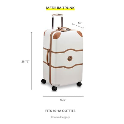 DELSEY PARIS Chatelet Air 2.0 Checked Luggage Trunk 26 Inch, Hardside Polycarbonate Suitcase, Dual-Density Spinner Wheels, TSA Lock, Blush Pink - color: Blush Pink, size: Checked-26 Inch Trunk