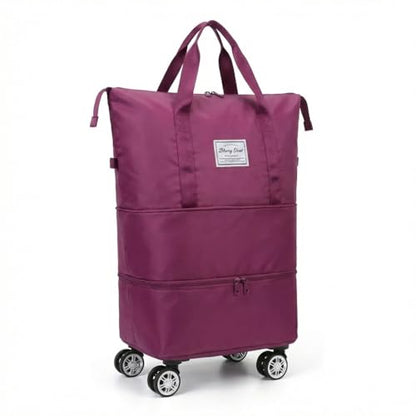 360° Spinner Wheel Duffel Bag, Rose Red - color: Rose Red