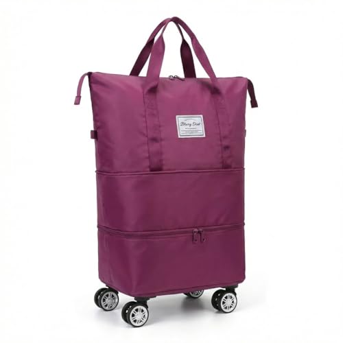 360° Spinner Wheel Duffel Bag, Rose Red - color: Rose Red