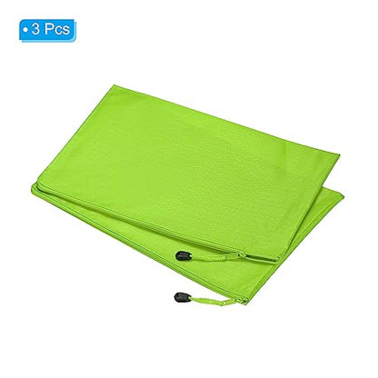 PATIKIL Waterproof Zipper File Bags, 3 Pack A4 Document Holders, Green - color: Green, size: A4