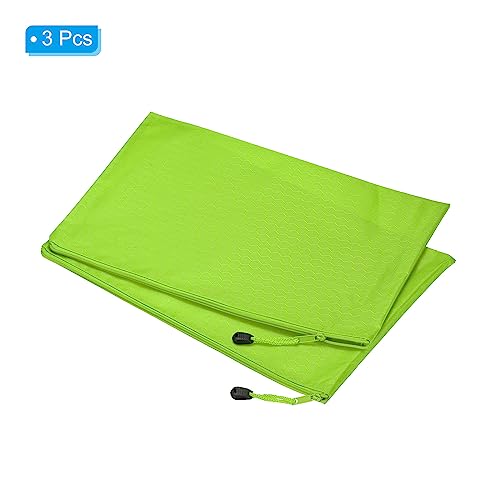 PATIKIL Waterproof Zipper File Bags, 3 Pack A4 Document Holders, Green - color: Green, size: A4