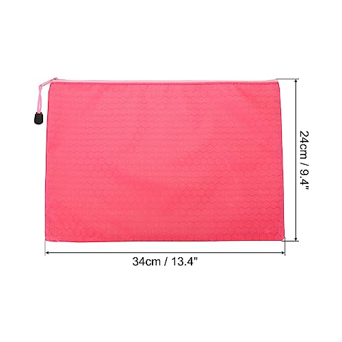 PATIKIL Waterproof Zipper File Bags, 3 Pack A4 Document Holders Pencil Pouch for Office, Pink - color: Pink, size: A4