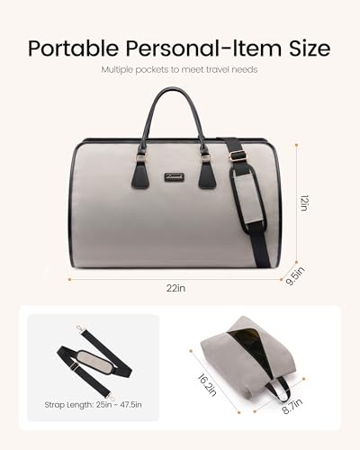 LOVEVOOK Garment Bags for Travel,3 in 1 Garment Duffle Bags with Shoe Pouch - color: Black Sanger