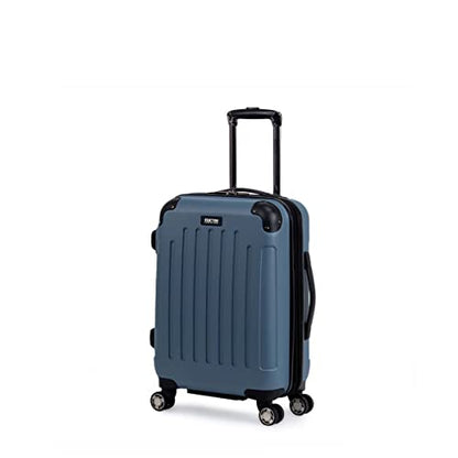 Kenneth Cole REACTION Renegade Luggage Expandable 8-Wheel Spinner Lightweight Hardside Suitcase, Granite Blue, 20-Inch Carry On - color: Granite Blue, size: 20-Inch Carry On