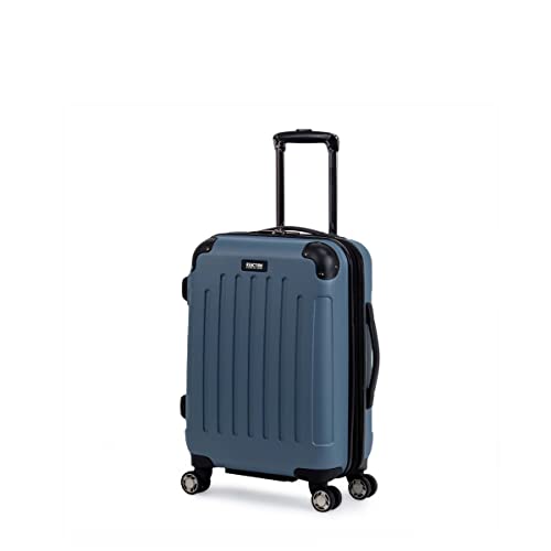 Kenneth Cole REACTION Renegade Luggage Expandable 8-Wheel Spinner Lightweight Hardside Suitcase, Granite Blue, 20-Inch Carry On - color: Granite Blue, size: 20-Inch Carry On