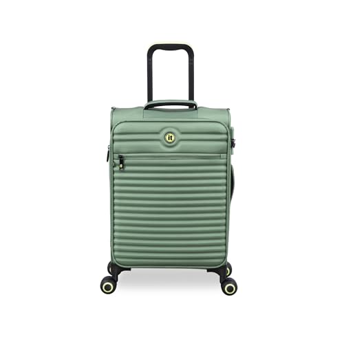 It Luggage Circulator 22" Softside Carry-On 8 Wheel Expandable Spinner, Hedge Green - color: Hedge Green