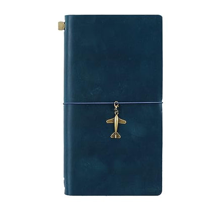 Genuine Leather TN Travel Notebook Protective Cover Journal Sketchbook Planner Agenda Diary Personal Organizers Noteboo (Blue Standard) - color: Blue Standard