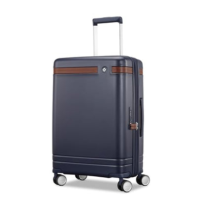 Virtuosa Hardside 21 Inch Carry On Luggage - Airline Approved with 360° Spinner Wheels, RightHeight™ Adjustable Handle - Zippered WetPak™ - TSA Lock - Expandable Light Polycarbonate Shell - Navy - color: Navy