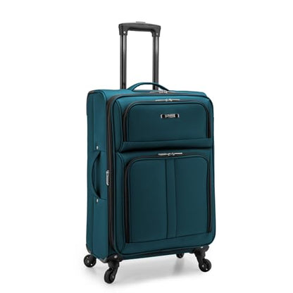 U.S. Traveler Anzio Softside Expandable Luggage with Spinner Wheels, Teal, 26-Inch Medium - color: Teal, size: 26-Inch Medium