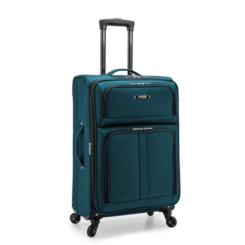 U.S. Traveler Anzio Softside Expandable Luggage with Spinner Wheels, Teal, 26-Inch Medium - color: Teal, size: 26-Inch Medium