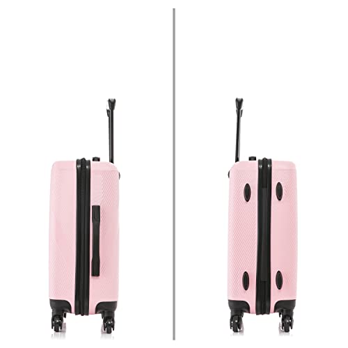DUKAP DISCOVERY 20-Inch Carry-On Hardside Spinner Luggage Lightweight Pink - color: Pink, size: 20 Inch