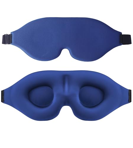 Sleep Mask for Women Men Comfortable Blockout Soft 3D Padded Eye Mask for Sleeping Side Sleeper Friendly Royal Blue - color: Royal Blue