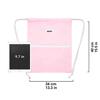 WANDF Drawstring Backpack, Gym Sackpack for Sports (Light Pink) - color: Light Pink
