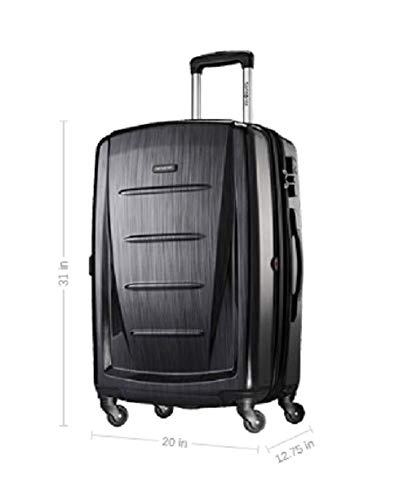 Samsonite Winfield 2 Hardside Expandable Luggage with Spinner Wheels, Charcoal, Checked-Large 28-Inch - color: Charcoal, size: Checked-Large Spinner
