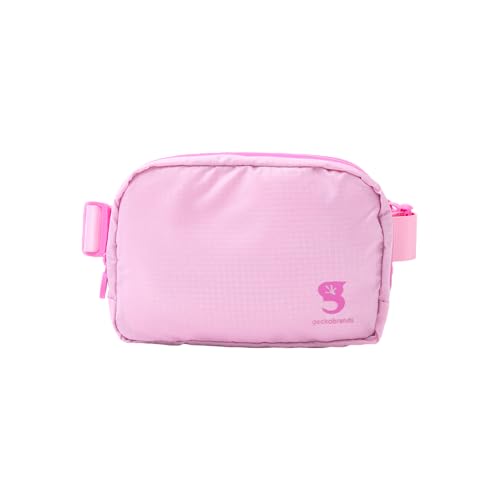 geckobrands Waterproof Belt Bag – Water-Resistant Gear Organizer with Phone Window & Adjustable Strap - color: Bubble Pink