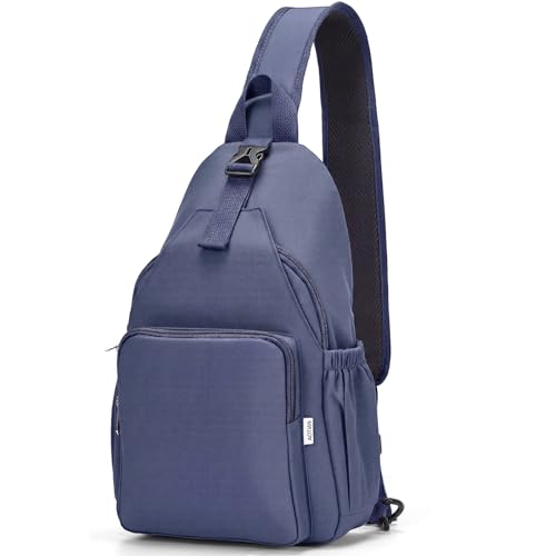 AOTIAN Crossbody Sling Backpack Sling Bag Travel Hiking Chest Bag Daypack - color: Blue Grey