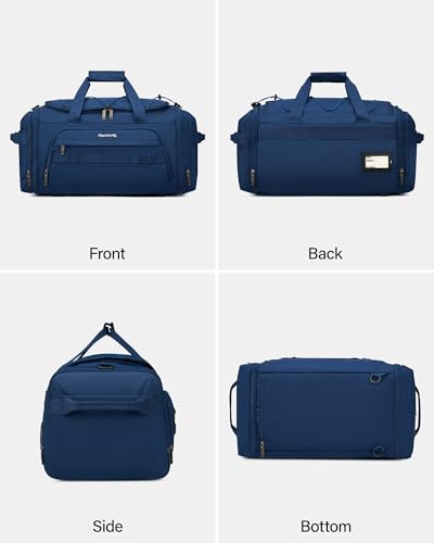 Hanke Duffle Bag for Travel, Dual Expandable 45L-55L Weekender Bags, Blue - color: Blue