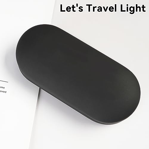 Eyeglass Case Double Sided Travel Size Portable Contact Lens Box 2 in 1 - color: E-Black