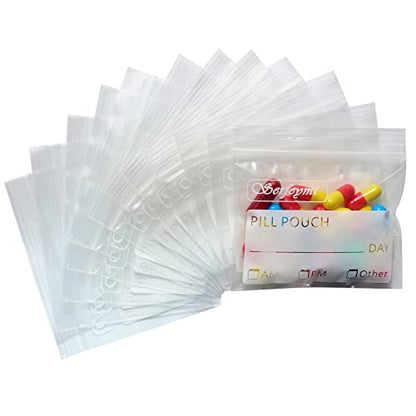 Serfeymi Pill Bags for Travel Pill Pouch Organizer Pack of 400, 3 x 2.75 in - size: Pack of 400