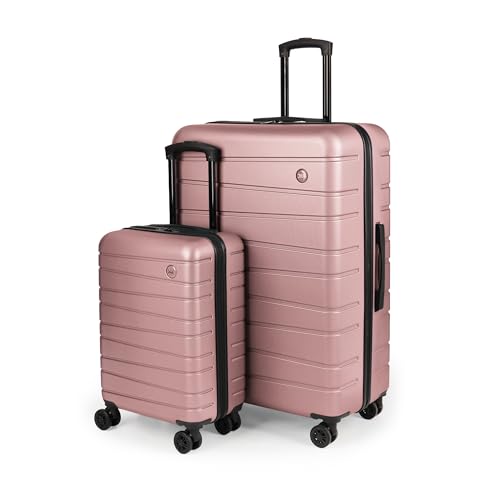 2-Piece Set(20/30in),Carry on Luggage w/Wheels,NO LOCK - color: Rose Gold, size: 2-Piece Set (20"/30'')