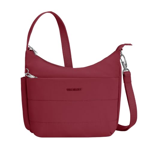Travelon Anti-theft Roam Medium Crossbody - color: Cranberry