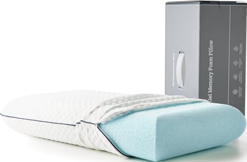 Weekender Cooling Gel Memory Foam Pillow for Sleeping – Standard Size, Ventilated Cooling Pillow for Side & Back Sleepers, Neck & Shoulder Support, Medium Firm, Washable Cover - size: Standard, style: 1 Pack