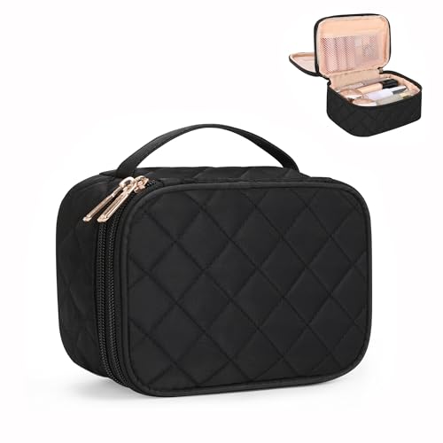 Relavel 작은 메이크업 가방, 여성용 귀여운 메이크업 파우치, 블랙 - color: 01-블랙, size: 소형