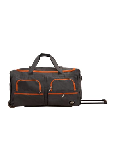 Rockland Rolling Duffel Bag, Black, 22" - color: 차콜, size: 22-Inch