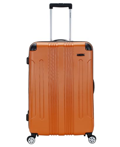 Rockland London Hardside Expandable Spinner Wheel Luggage, Checked Large 28", Orange - color: Orange, size: Checked 28"