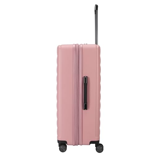 TRIPS EON 28-Inch Lightweight Durable Hardside 8-Wheel Spinner Checked Suitcase Size Luggage, Ash Rose - color: Ash Rose, size: LARGE CHECKED