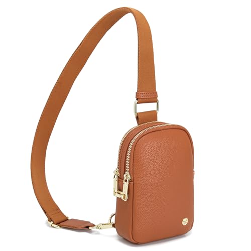 INICAT Anti Theft Crossbody Bag for Women, Small Sling Purse - color: Brown, size: Large