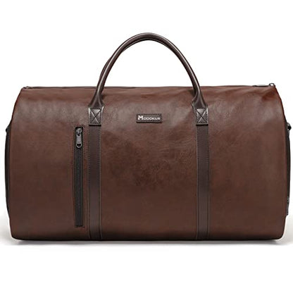 Convertible Garment Duffel Bag, 2-in-1 Hanging Suitcase for Travel - color: Wine Brown