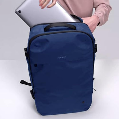 PUREVAVE Laptop Backpack Water Resistant YKK Zippers Travel Study - color: Dark Blue
