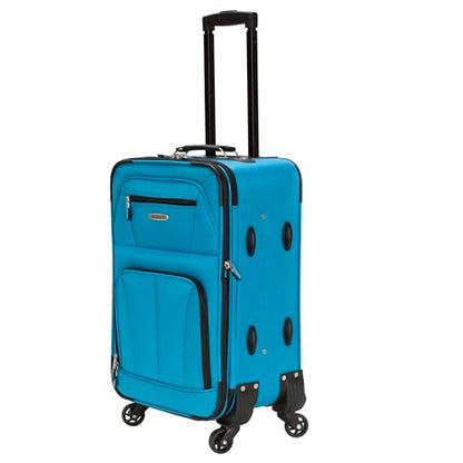 Rockland Pasadena Expandable Spinner Carry-on 19", Turquoise - color: Turquoise
