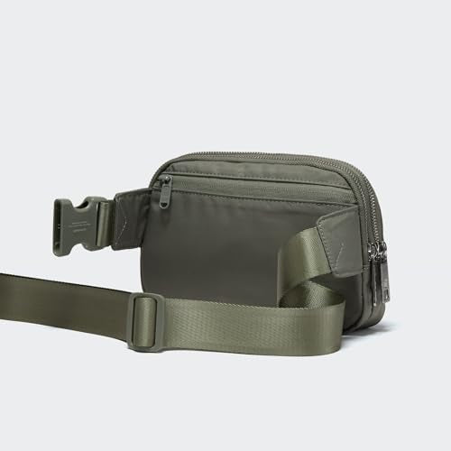 Pander Nylon Fanny Pack Belt Bag for Women with 5 Zipper Pockets - color: Grey Sage