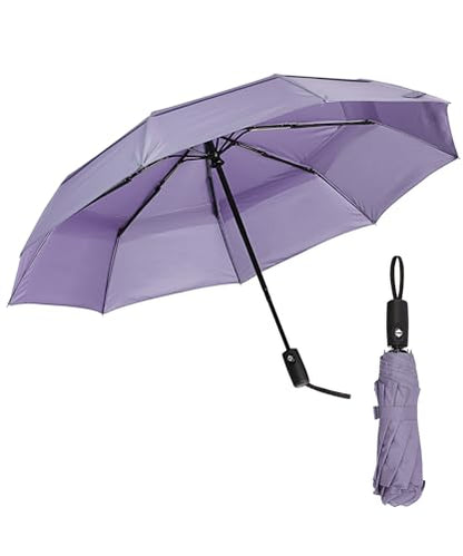 Mr. Pen- Windproof Travel Umbrella, Small Water-Resistant Automatic Folding Umbrella for Rain and Sun, Light, Compact and Portable for Women & Men, Fits Car & Backpack - color: Purple