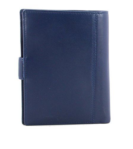 Genuine Sheep Leather Smart Family Size Passport Travel Wallet/Holder - (Blue) - color: Blue
