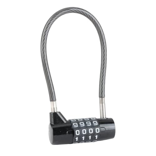 4-Digit Combination Cable Lock, Resettable Steel Cable
