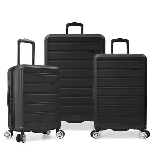 Travel Select Snowcreek Hardside Expandable Spinner Luggage Set w/USB Port, Black, 3-Piece - color: Black, size: 3 Piece Set