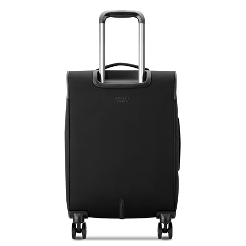 DELSEY PARIS Cruise 3.0, 20 Inch Carry-On Softside Luggage, Black | Expandable Suitcase, Lightweight Durable Polyester, Dual-Density Spinner Wheels, USB Port, TSA Lock - color: Black, size: Carry On 20 Inch