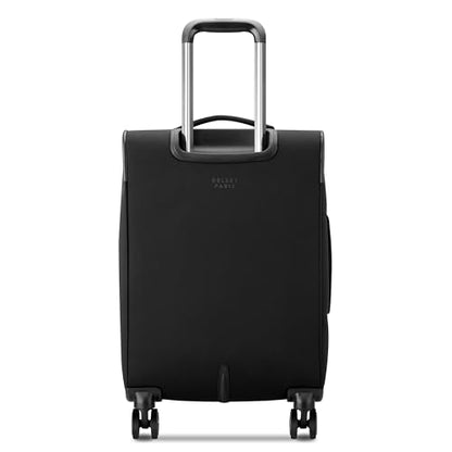 DELSEY PARIS Cruise 3.0, 20 Inch Carry-On Softside Luggage, Black | Expandable Suitcase, Lightweight Durable Polyester, Dual-Density Spinner Wheels, USB Port, TSA Lock - color: Black, size: Carry On 20 Inch