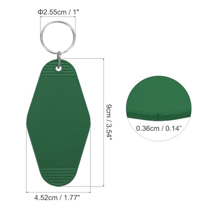 uxcell Hotel Keychains Blank Plastic - color: Deep Green