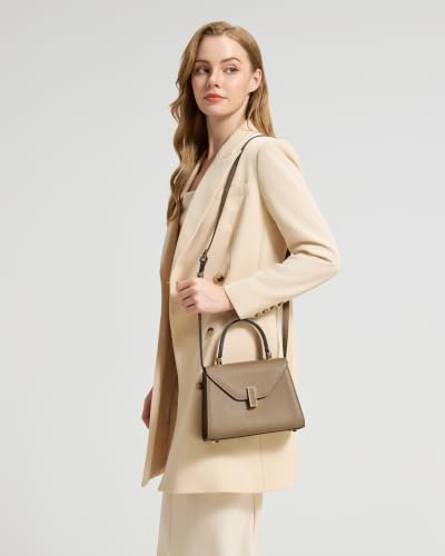 Women Satchel Bag Shoulder Handbag Top Handle Purse - color: Taupe