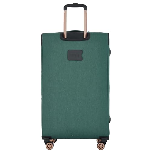 kensie Hudson Softside 3-Piece Spinner Luggage Set, Smoke Pine - color: Smoke Pine