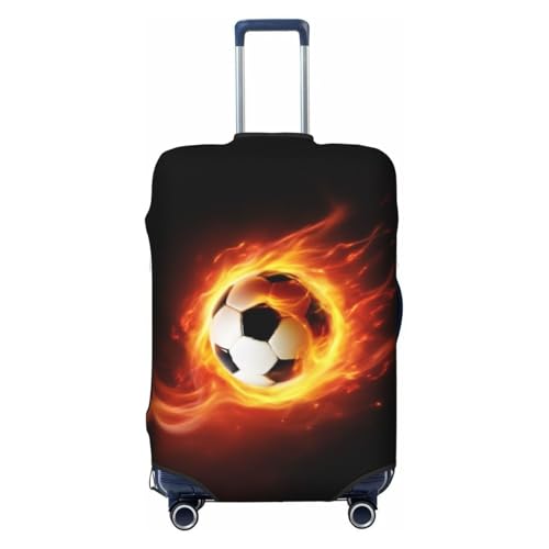 Football Luggage Cover Elastic Washable Suitcase Sleeve Anti-Scratch Stain Resistant, Stretchable Baggage Protector Fit (S 18-21 Inch Luggage) - size: Small, style: Football
