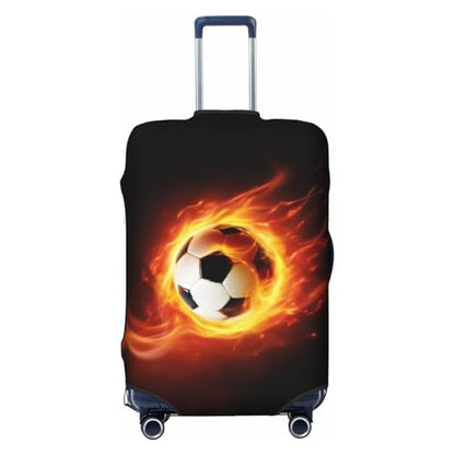 Football Luggage Cover Elastic Washable Suitcase Sleeve Anti-Scratch Stain Resistant, Stretchable Baggage Protector Fit (S 18-21 Inch Luggage) - size: Small, style: Football