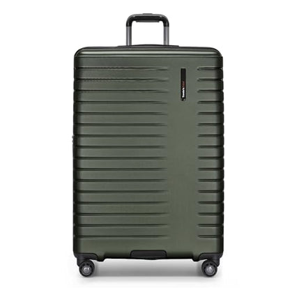 Traveler's Choice Archer Polycarbonate Hardside Spinner Luggage Set, Tie Down Straps, Green, Checked 29-Inch - color: Green, size: 1-Piece (Checked 29-Inch)