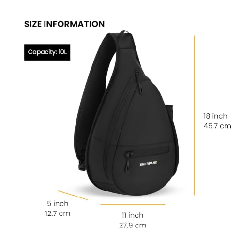 Sherpani Esprit, 10L Crossbody Sling Backpack for Women (Black Raven) - color: Black Raven